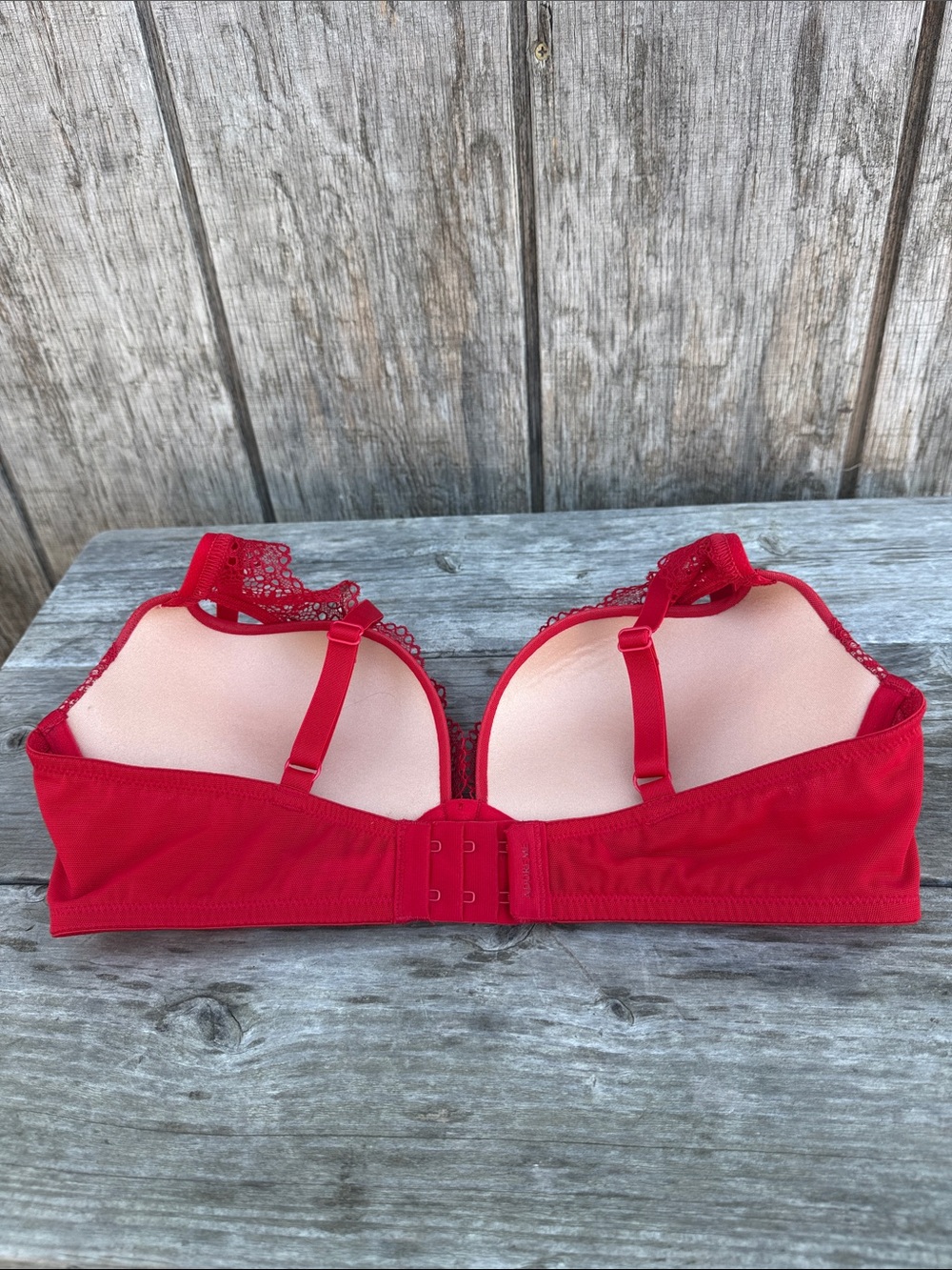 Adore Me Sexy Red Lace Underwire Push Up Bra 34D Elegant Night Out Romantic - Picture 7 of 10